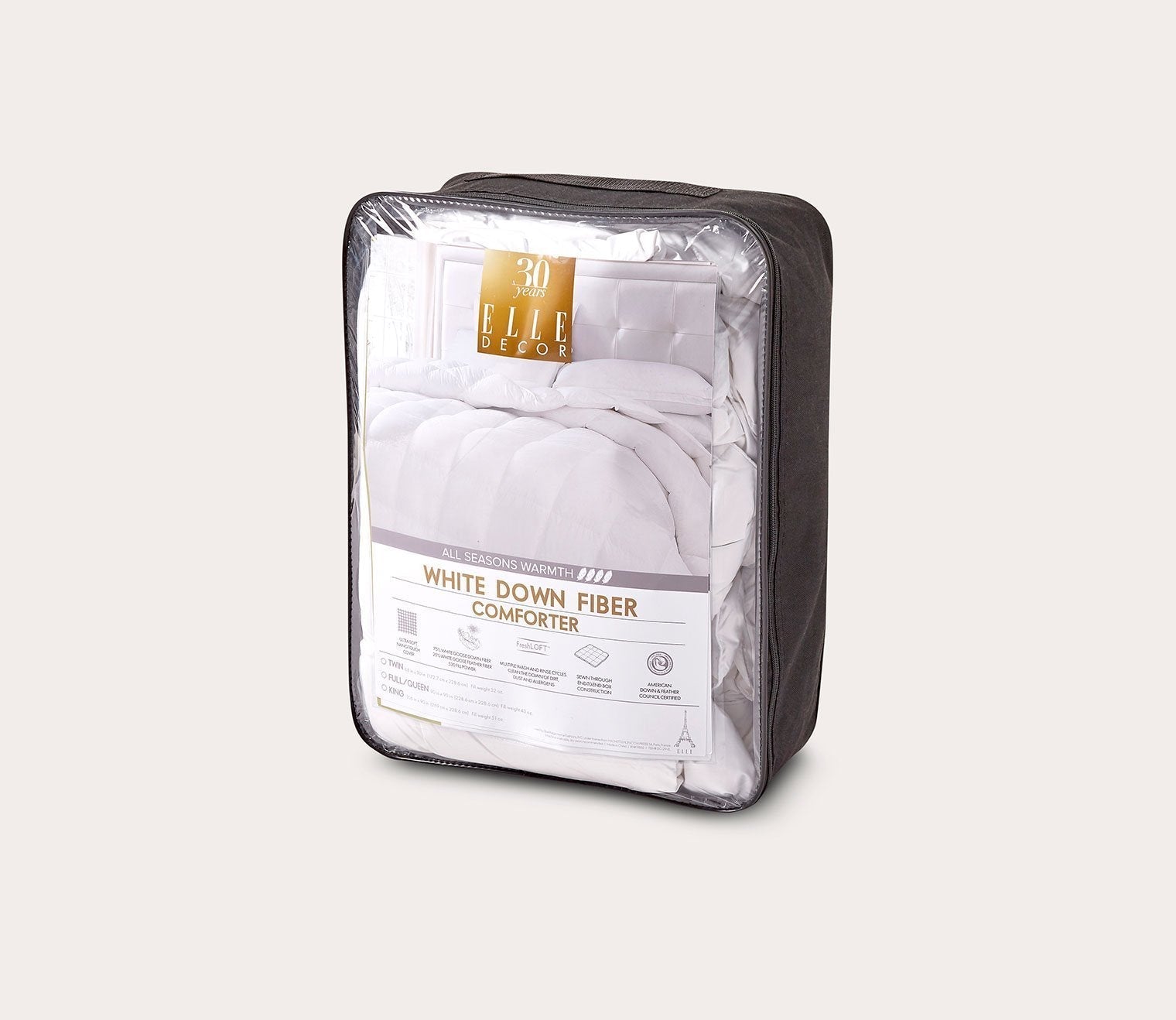 All Season Ultra-Soft Microfiber White Down Fiber Comforter