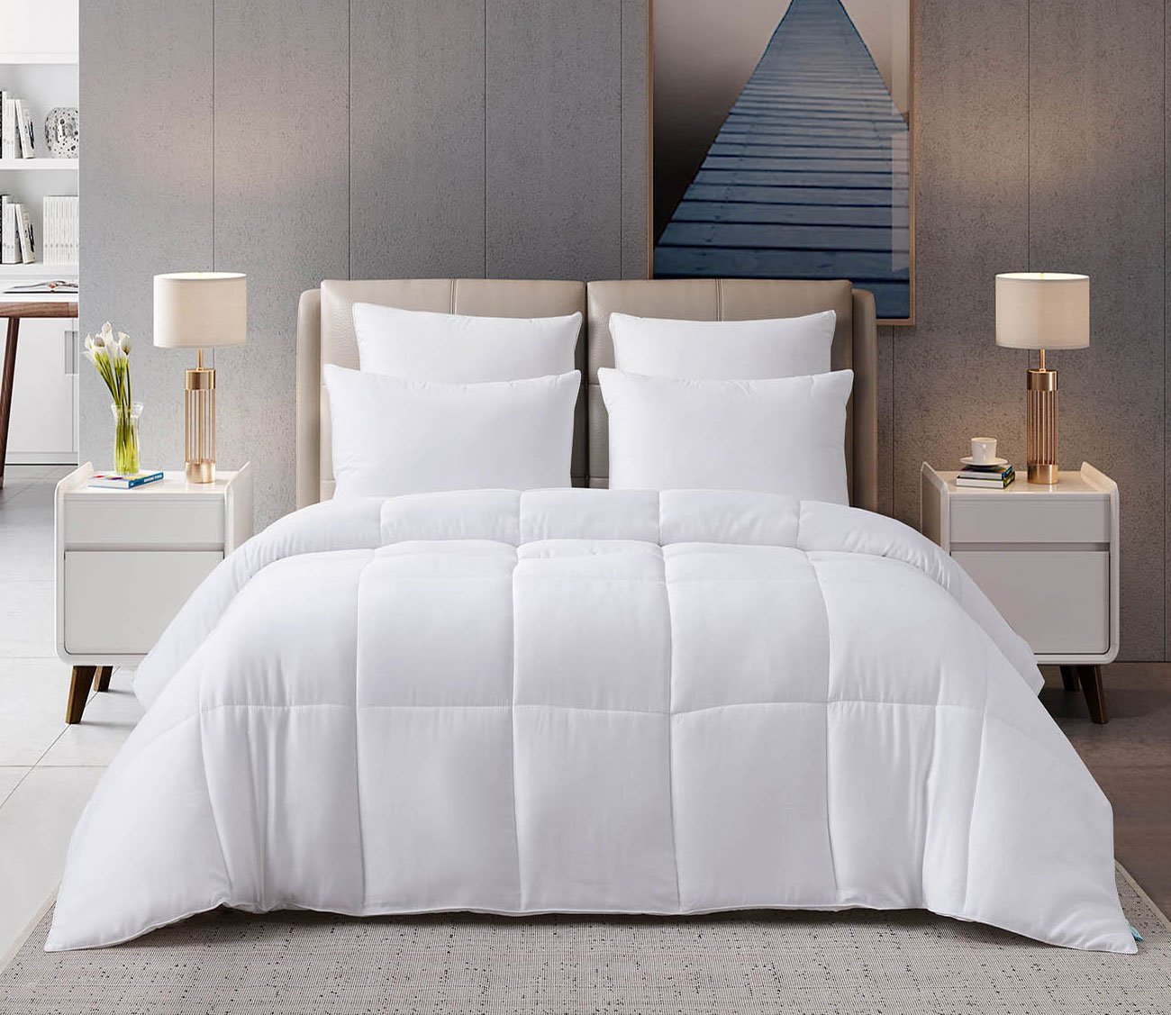 300TC Bamboo All Season Lyocell Down Alternative Cooling Comforter
