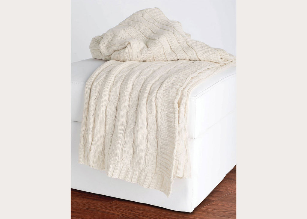 Cable Knit Throw Blanket in 6 Colors