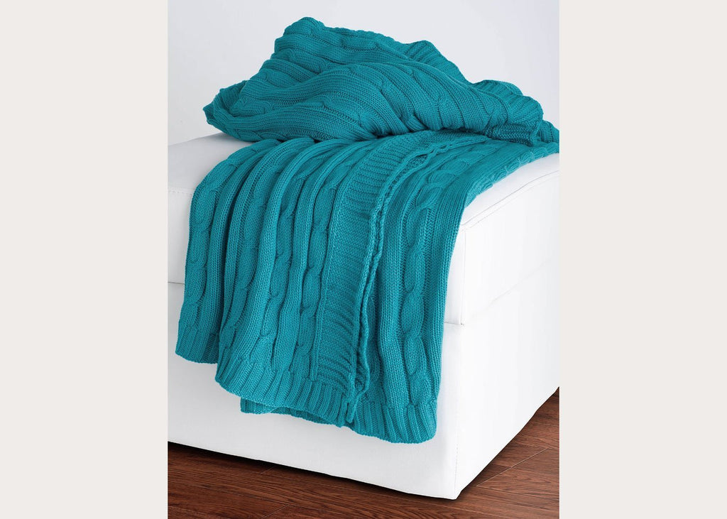 Cable Knit Throw Blanket in 6 Colors