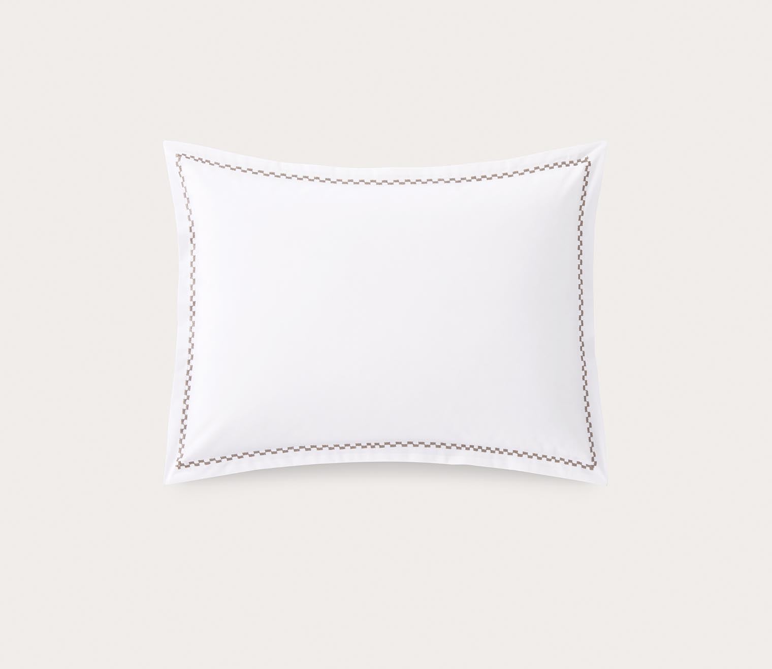 Embroidered Extra-Long-Staple Cotton Percale Pillowcase