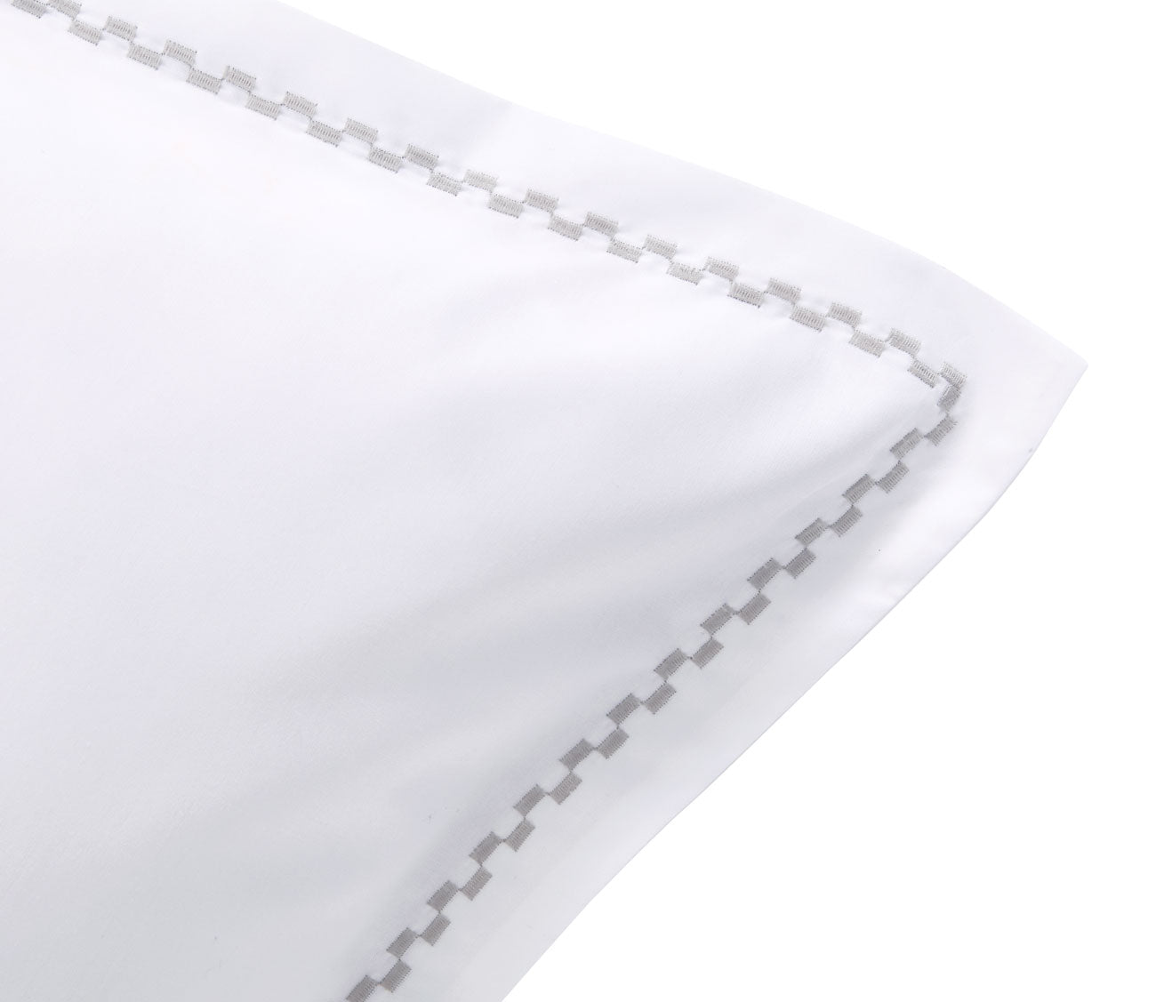 Embroidered Extra-Long-Staple Cotton Percale Pillowcase