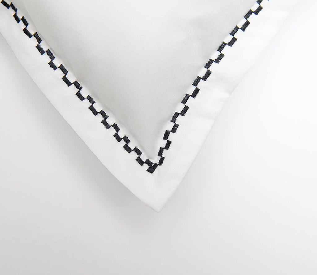 Embroidered Extra-Long-Staple Cotton Percale Pillowcase