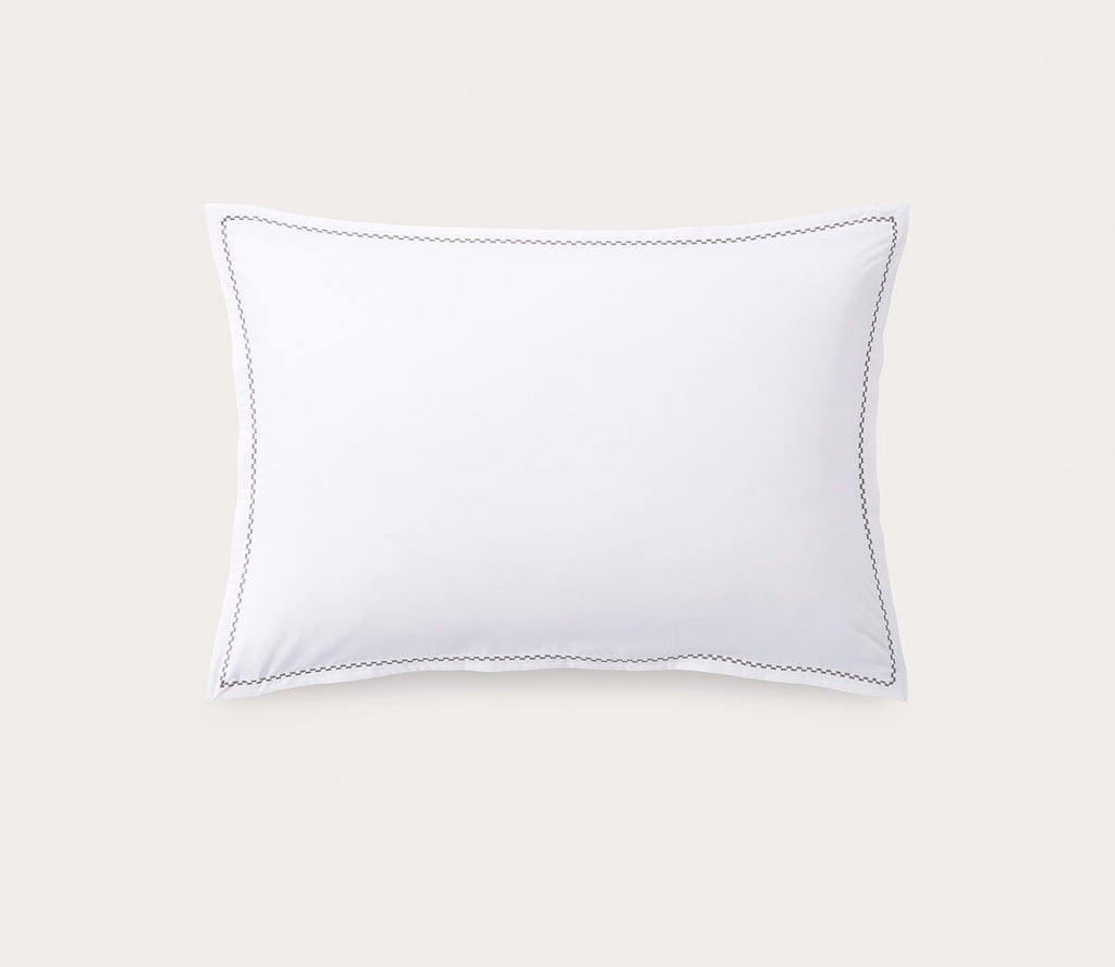 Embroidered Extra-Long-Staple Cotton Percale Pillowcase