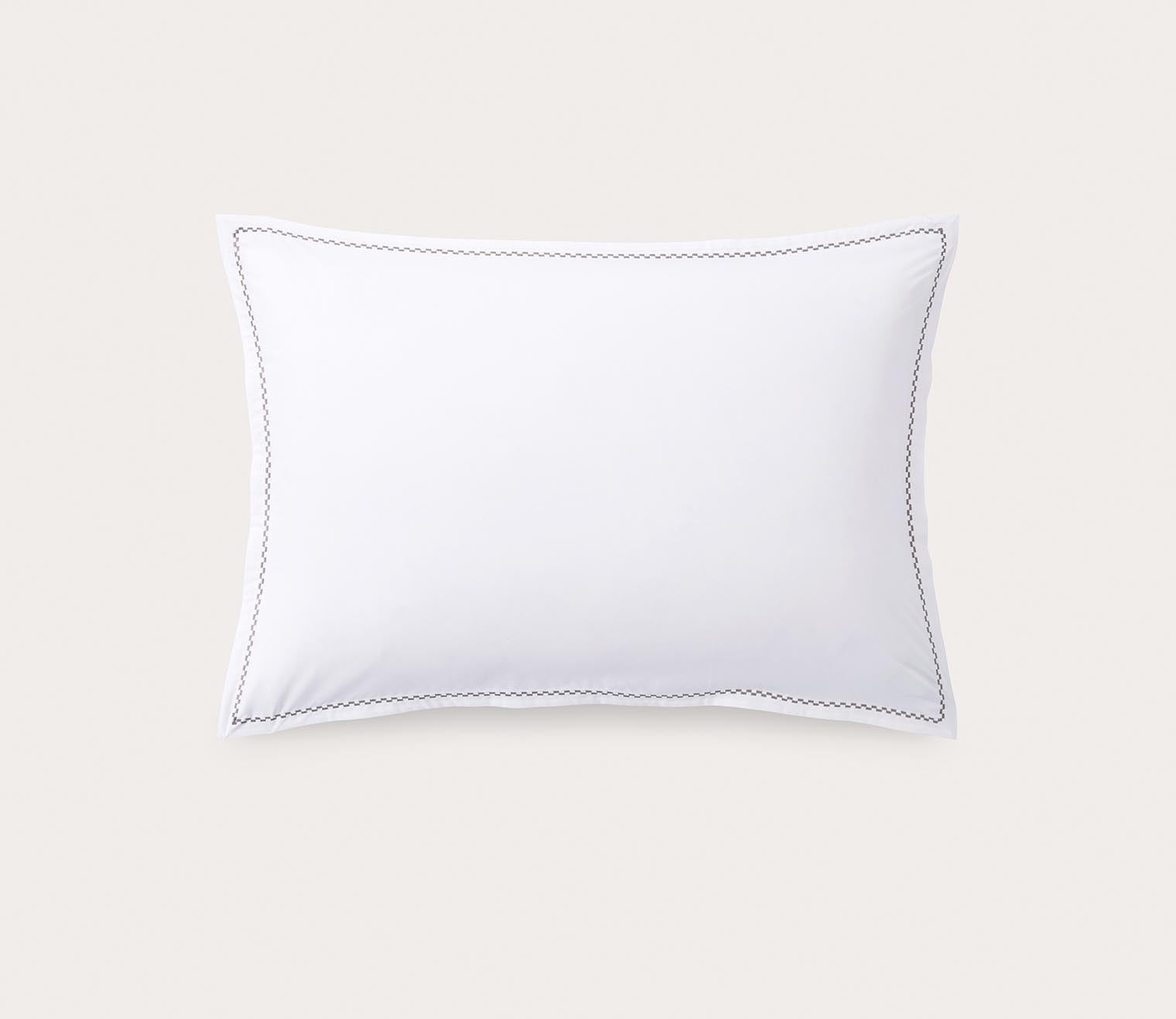 Embroidered Extra-Long-Staple Cotton Percale Pillowcase