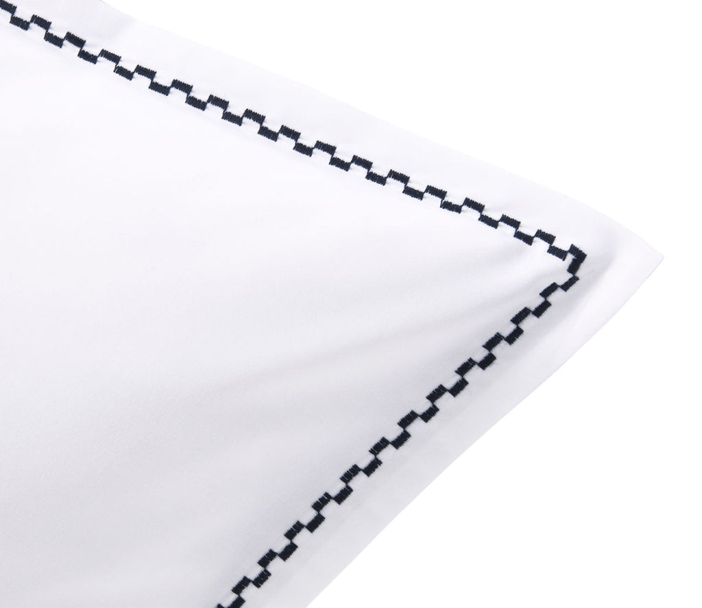 Embroidered Extra-Long-Staple Cotton Percale Pillowcase