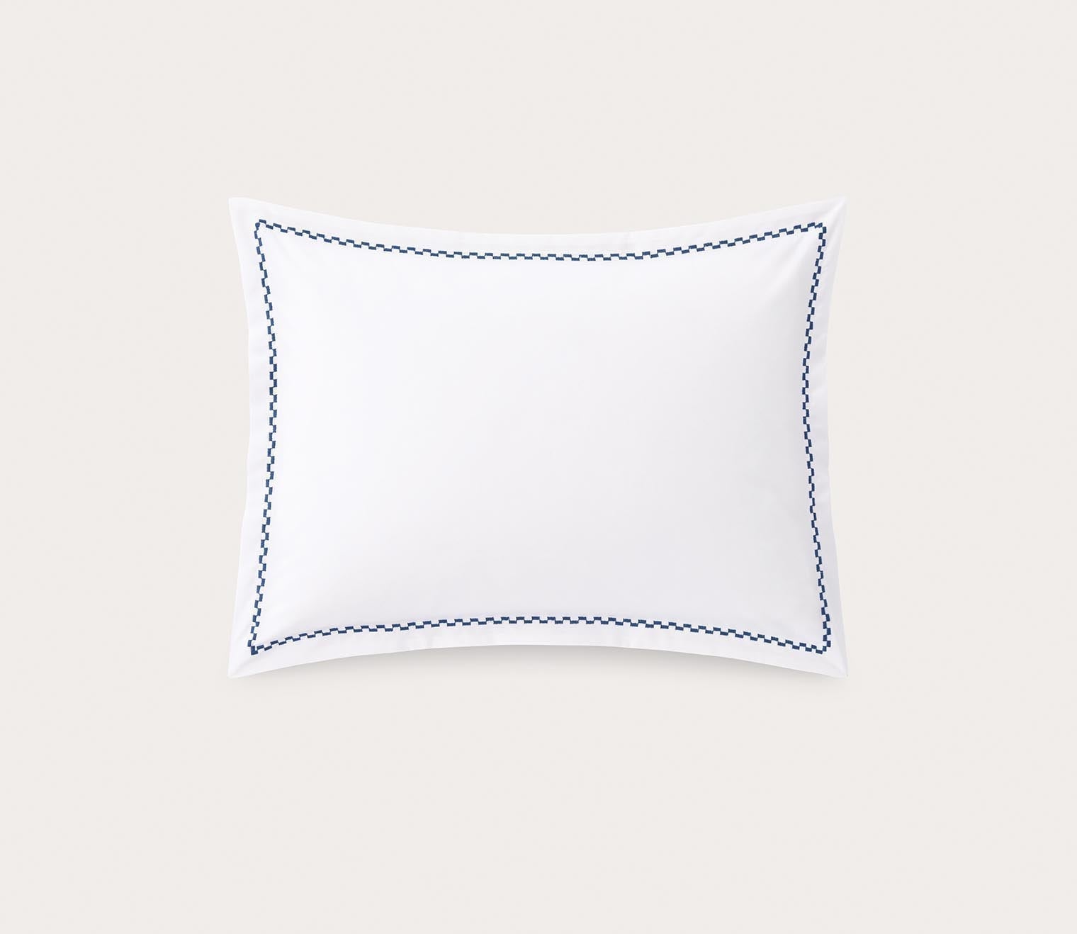 Embroidered Extra-Long-Staple Cotton Percale Pillowcase