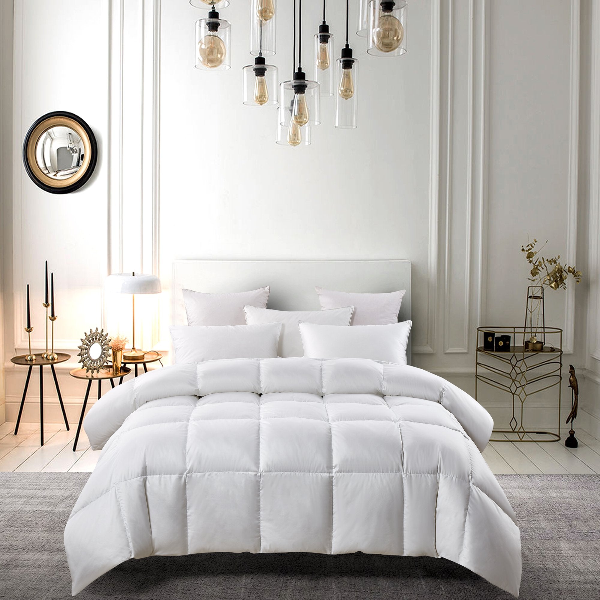All Season White Down Fiber Comforter Medium Warmth