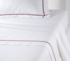 Organic Cotton Percale Flat Sheet with Embroidery