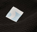 Manta de cama de algodón orgánico con tejido de gofre, blanca y gris