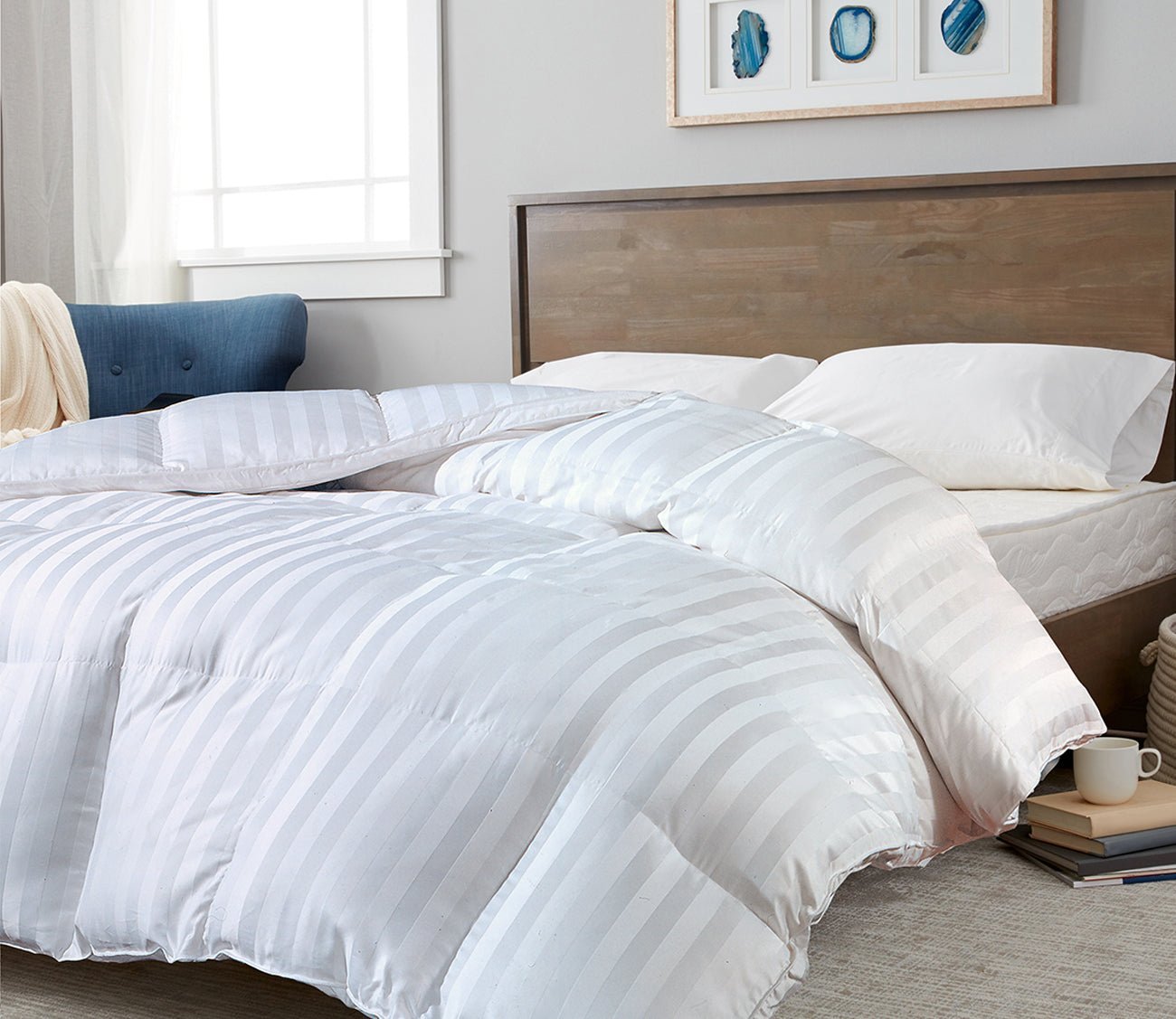 Blue Ridge Damask Stripe Duraloft Extra Warmth Down Alternative Comforter
