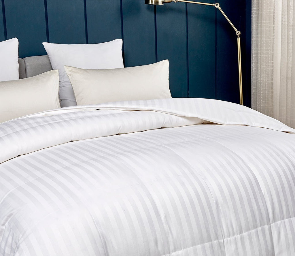 Blue Ridge Home Cotton Damask Stripe Down Alternative Comforter