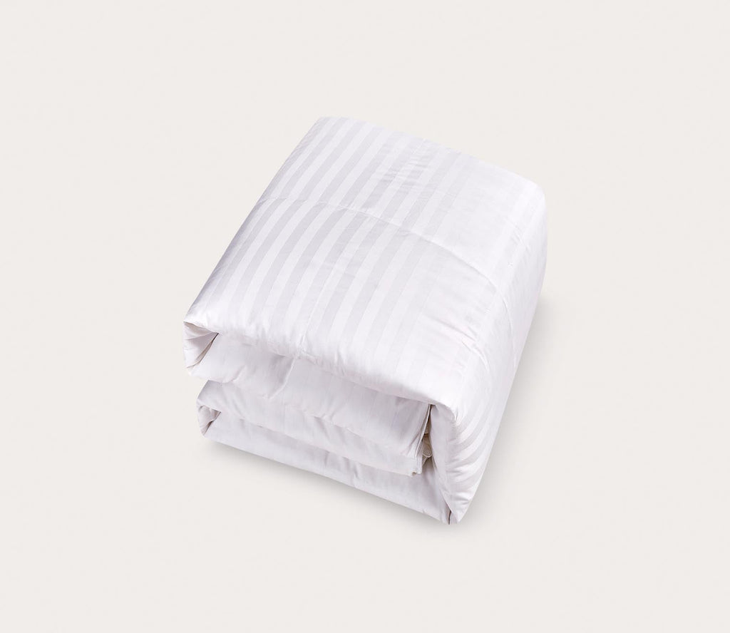 Blue Ridge Home Damask Cotton White Goose Down and Feather Comforter