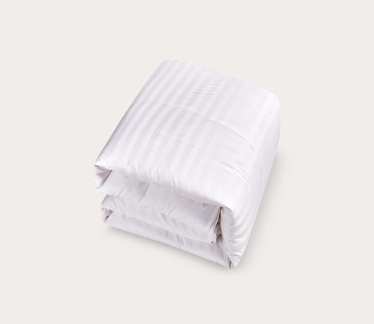 Blue Ridge Home Damask Cotton White Goose Down and Feather Comforter
