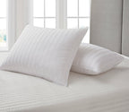 Damask Stripe Soft White Down Pillow Jumbo King