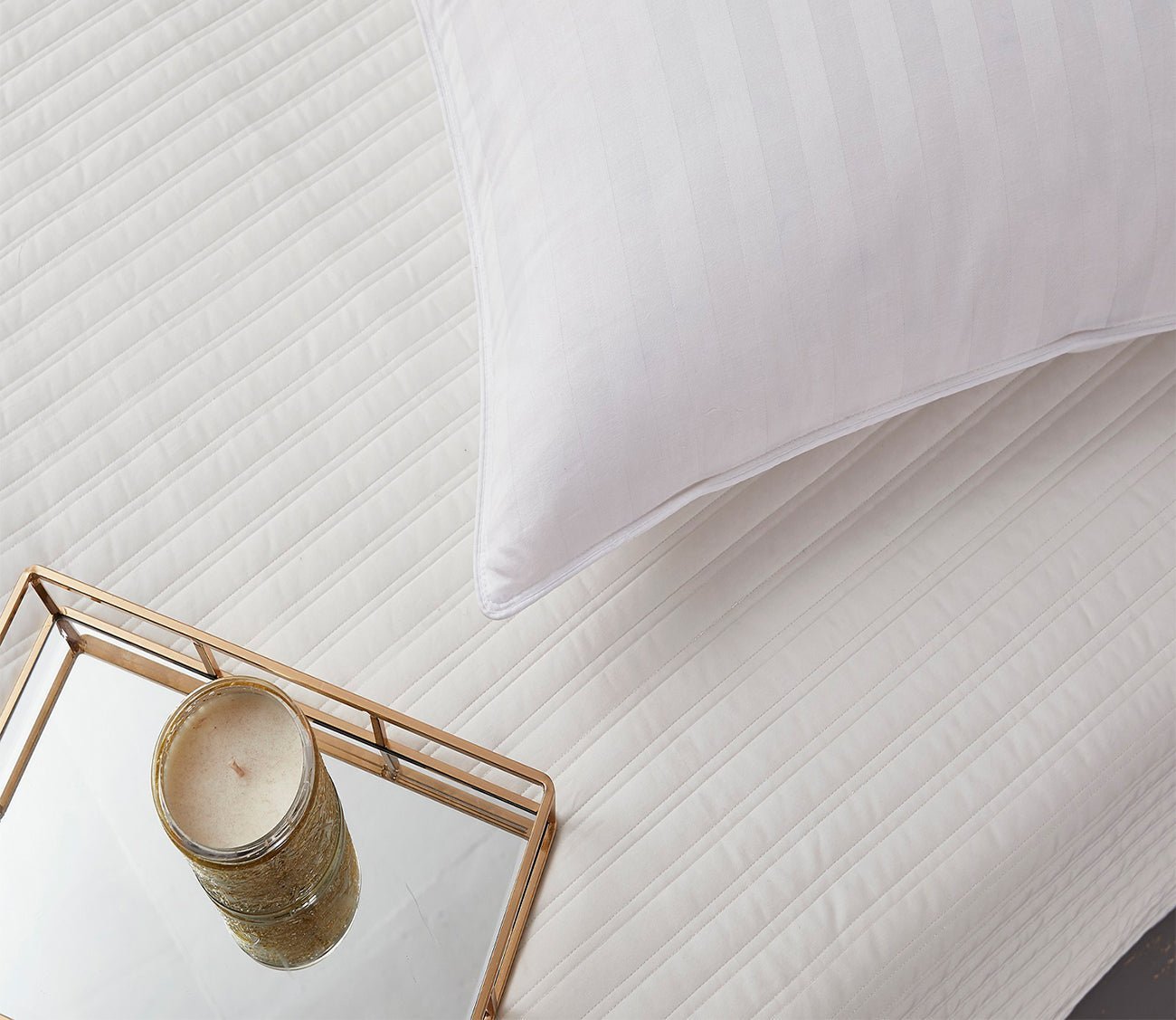 Blue Ridge Home Supreme Damask Stripe Soft White Down Pillow