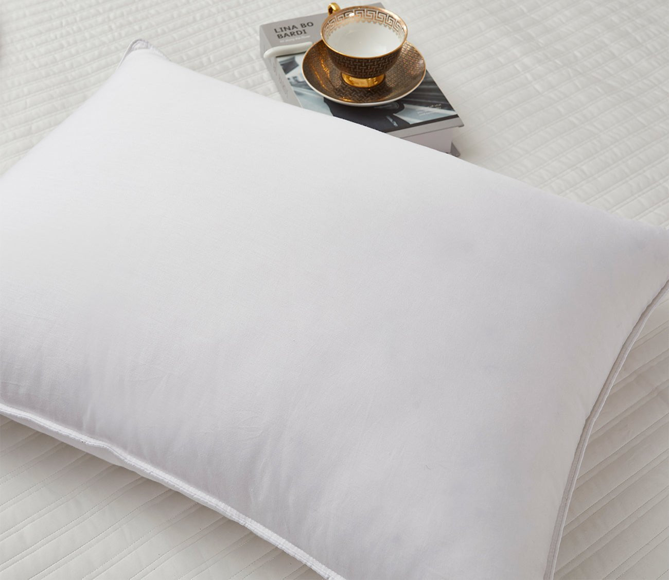 Blue Ridge Naples Cotton Sateen Medium Firm White Down Pillow