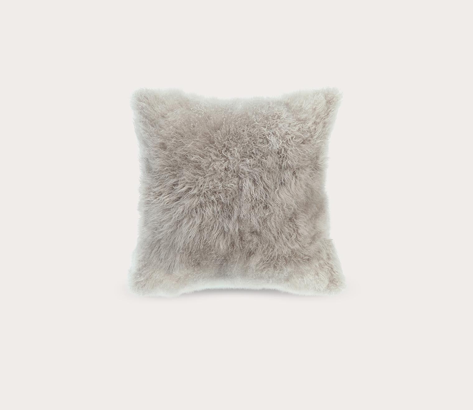 Cashmere Goat Fur Square Throw Pillow with Feather Insert