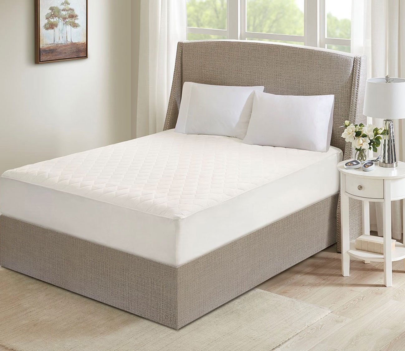 Cotton Deep Pocket Heated Mattress Pad