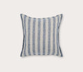 Ivory Blue Linen Stripe Feather Down Throw Pillow