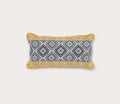 Sunflower Navy Embroidered Lumbar Throw Pillow Cover