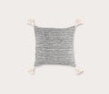 Black Ivory Embroidered Tasseled Throw Pillow Cover
