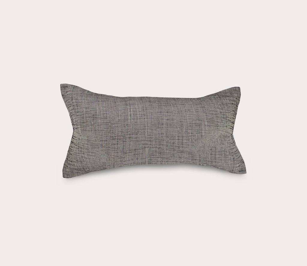 Linen Blend Woven Feather Down Throw Pillow