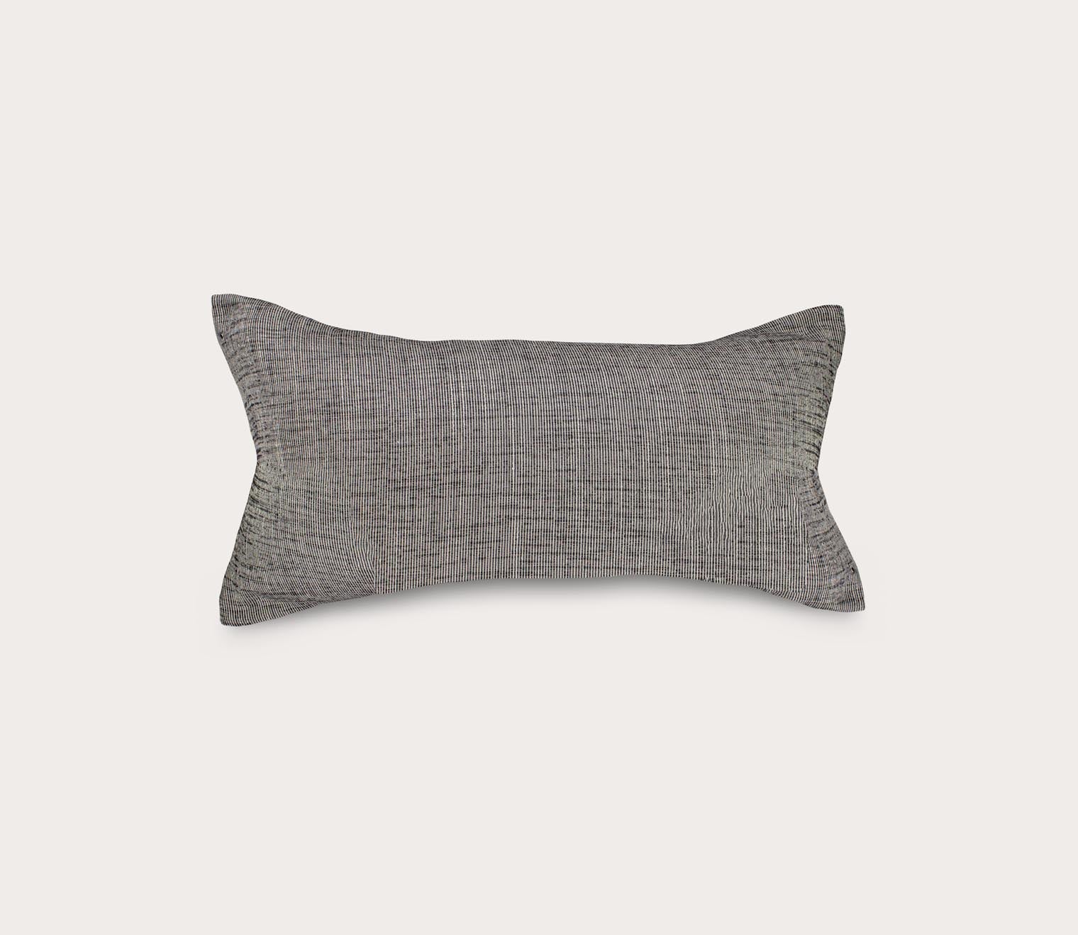 Linen Blend Woven Feather Down Throw Pillow