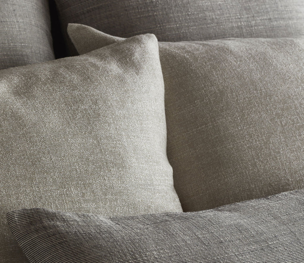 Linen Blend Woven Feather Down Throw Pillow