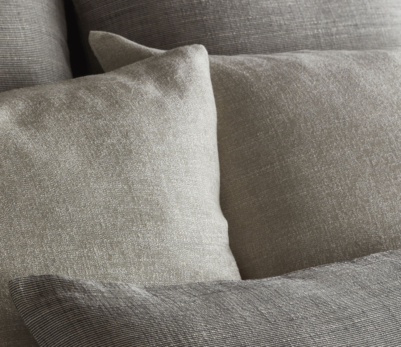 Linen Blend Woven Feather Down Throw Pillow