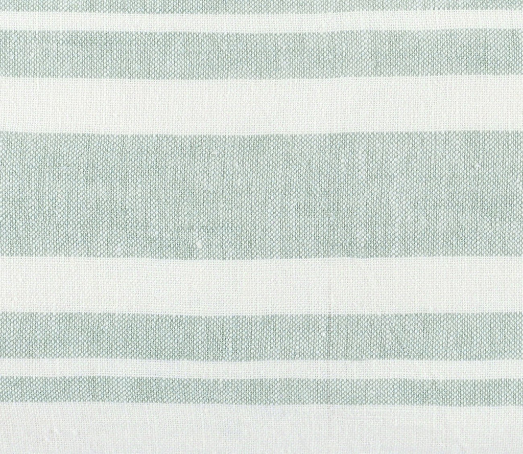 Green Stripe Linen Feather Down Throw Pillow