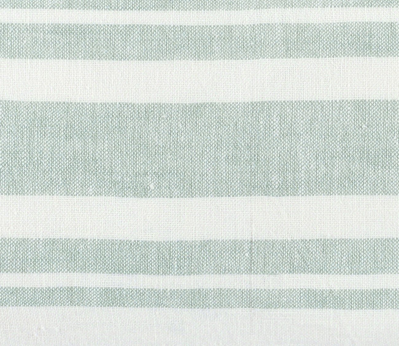 Green Stripe Linen Feather Down Throw Pillow