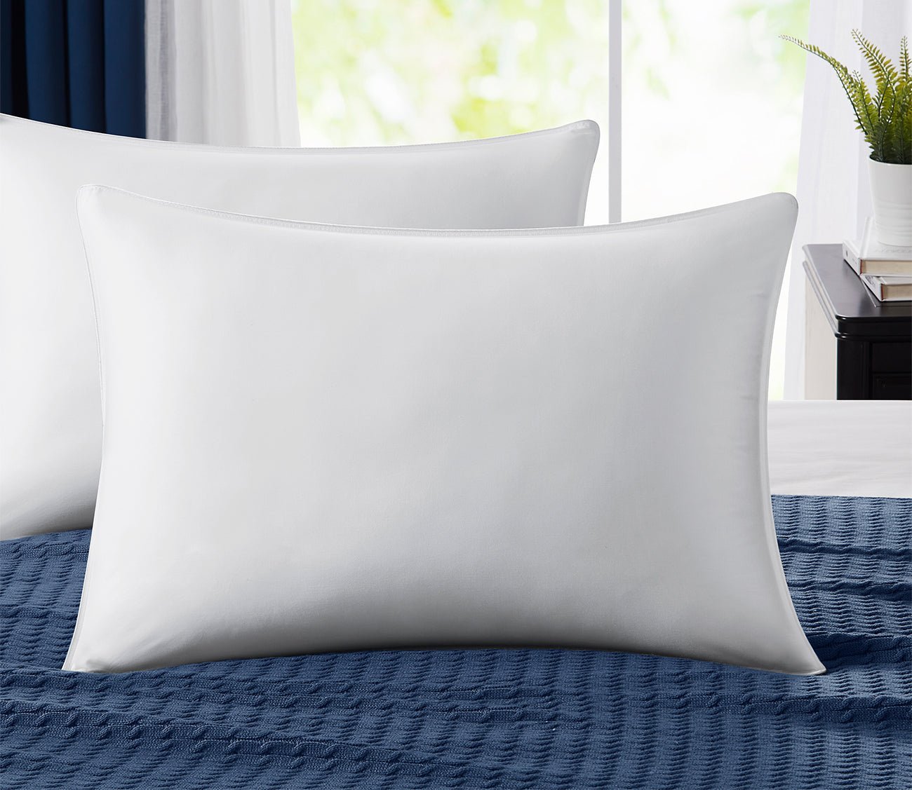 Down and Feather Chamber Pillow with Cotton Sateen Cover