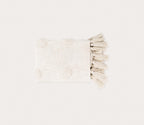 Ivory Cotton Shag Throw Blanket with Tassels