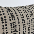 Natural Black Linen Lumbar Throw Pillow Cover