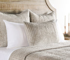 Hand-Stitched Quilted Velvet Pebble Taupe Queen Quilt