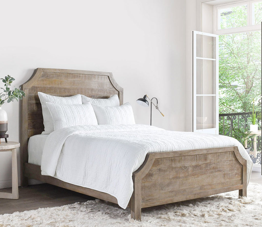 Carly White Cotton Quilted Pillow Sham with SILVADUR Tech