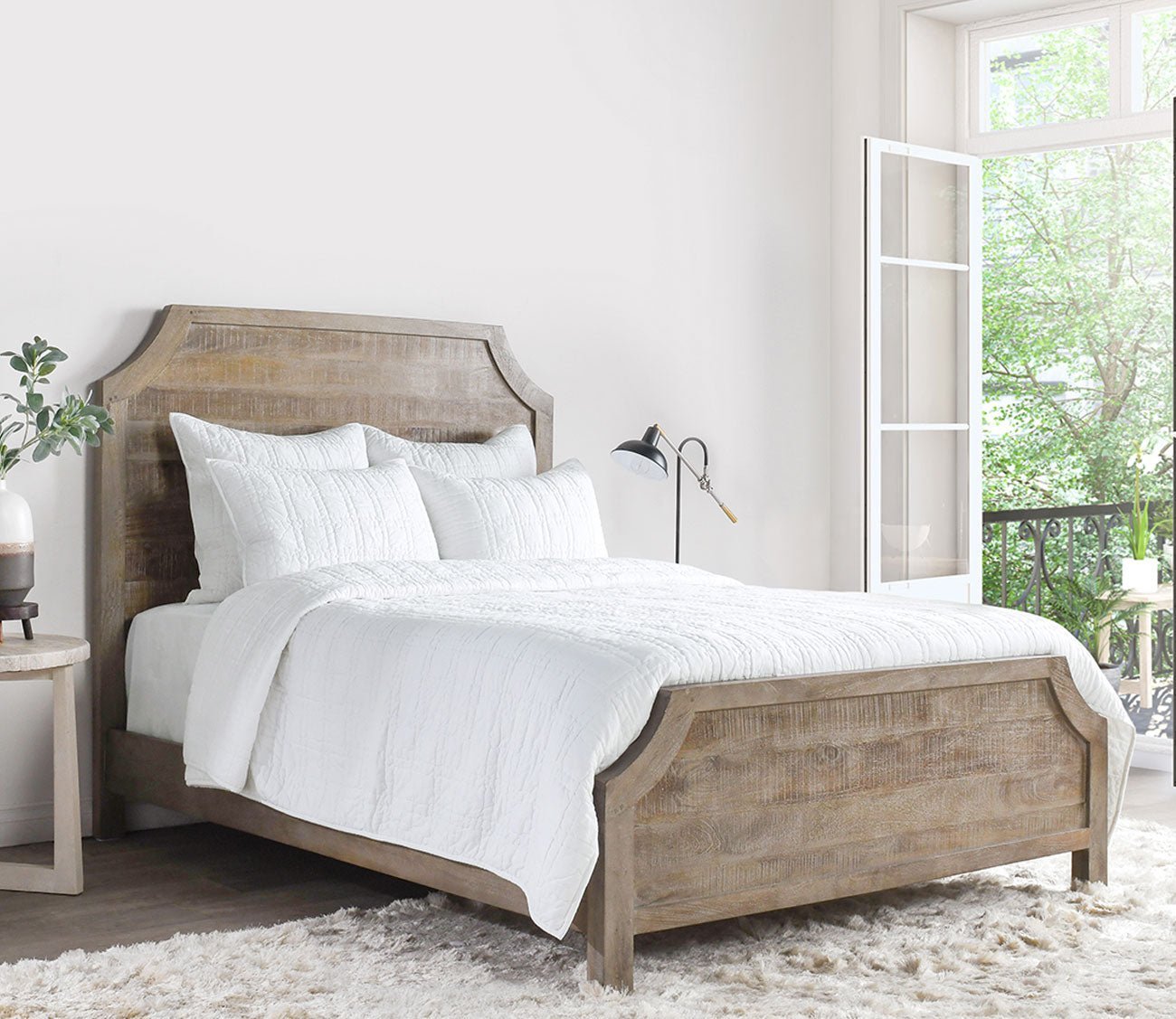 Carly White Cotton Quilted Pillow Sham with SILVADUR Tech