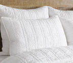 White Cotton Quilted Pillow Sham Antibacterial Standard King
